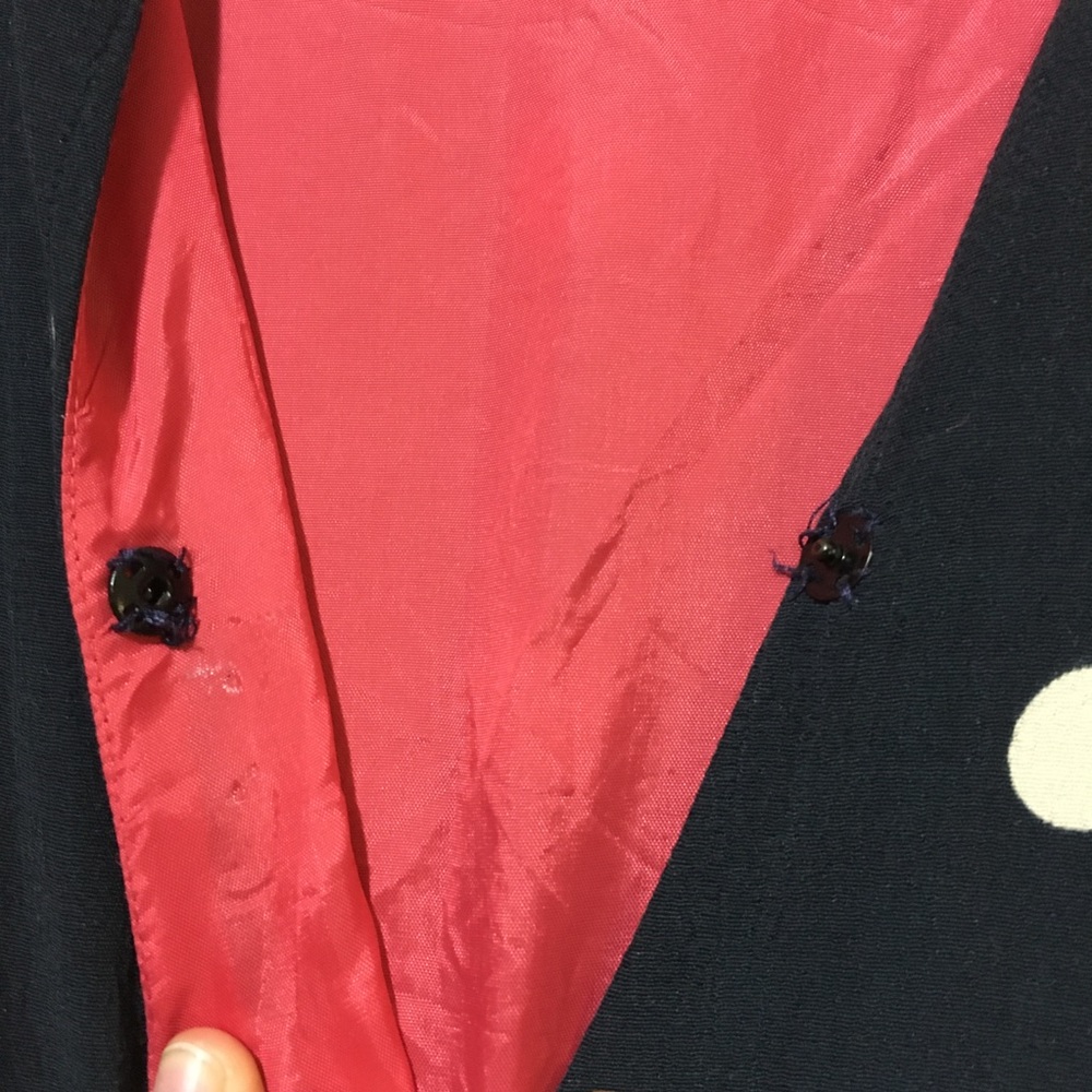 Anthropologie Black Polka Dot Midi Dress with Red Accents - Picture 16 of 16